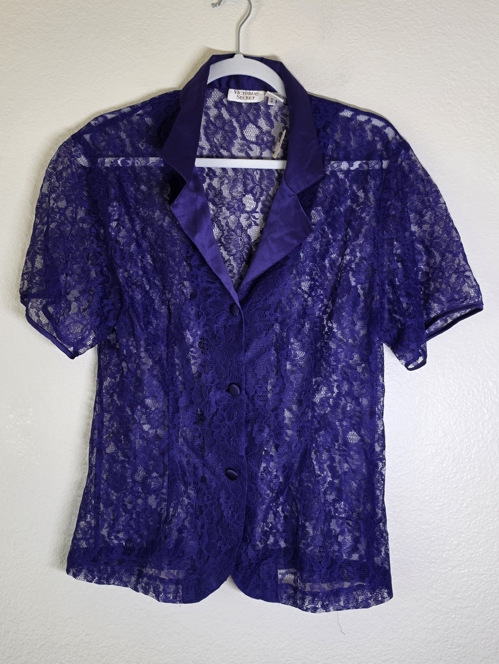Vintage Victoria's Secret Gold Label purple Lace Top M